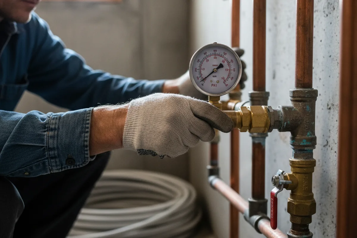 Pressure testing a repaired line during Water Line Repair in Seekonk